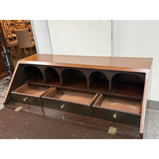 American Late Chippendale Cherry + Mahogany Slant Front Secretary For Sale - Image 12 of 12