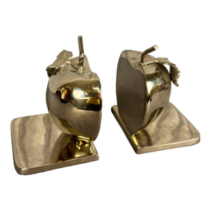 Pair of Late 20th Century Chrome Plated Apple Bookends