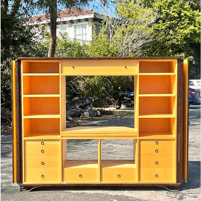 Vintage Peter Marino Custom Rosewood and Bronze Wall Unit For Sale - Image 10 of 12
