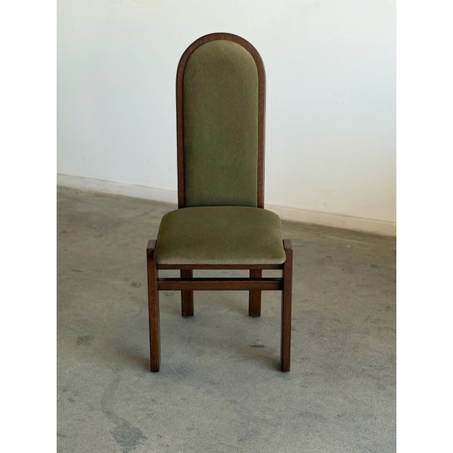 Wood Arched Oak Dining Chairs- Set of 6 For Sale - Image 7 of 14