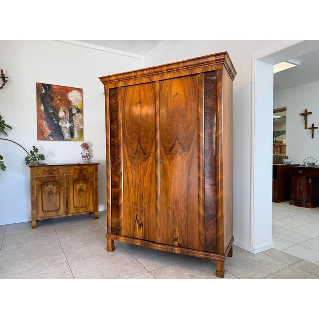 Biedermeier Hall Cupboard in Walnut Wood from Ifantik For Sale - Image 3 of 18