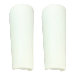 Large Mid-Century Modern Opaline Glass Wall Lamps by Wilhelm Wagenfeld for Peill & Putzler, 1950s, Set of 2 For Sale