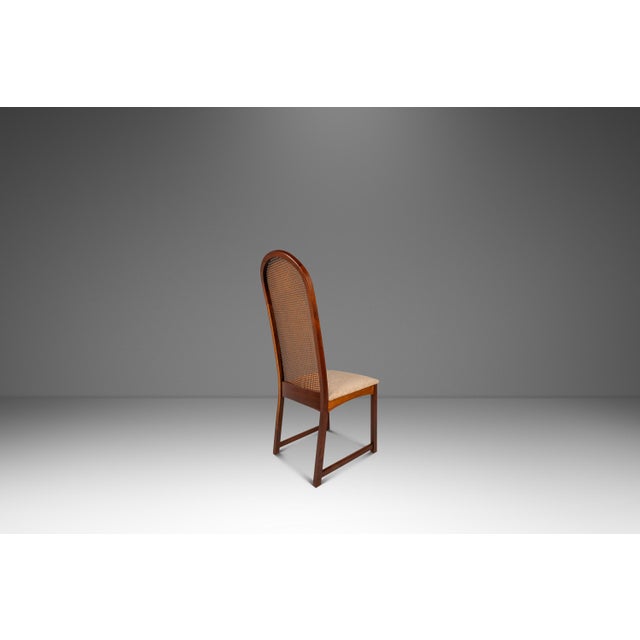 Wood Set of Four ( 4 ) Mid-Century Modern High-Back Cane-Back Dining Chairs by Milo Baughman for Directional, Usa, C. 1950s For Sale - Image 7 of 18