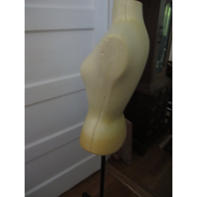 1940s Vintage Department Store Mannequin With Black Metal Base For Sale - Image 5 of 12