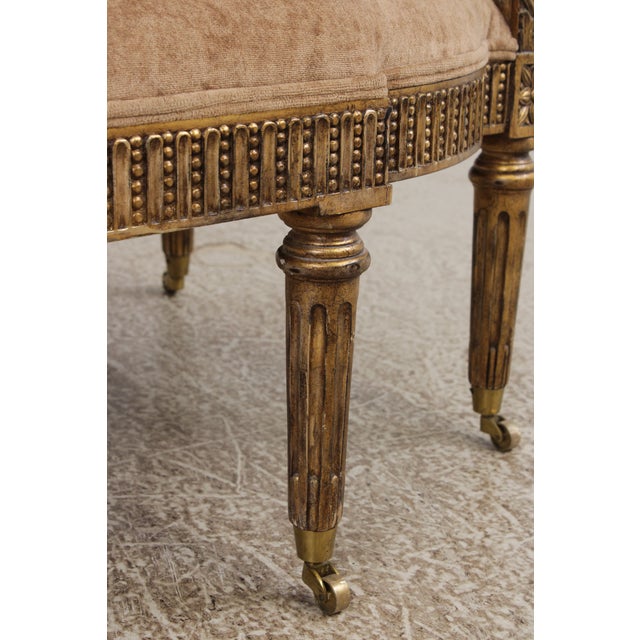 Maitland Smith French Louis XVI Style Giltwood Settee Loveseat For Sale - Image 12 of 17