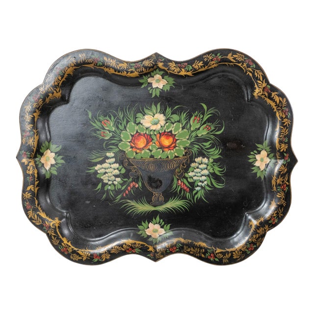 Late 19th Century Tole Painted Tray For Sale