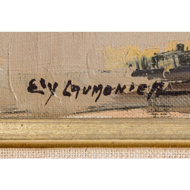 Bottle Green French Oil on Canvas Southern Light Over the Provencal Field by Ely Laumonier For Sale - Image 8 of 10