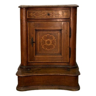 19th Century Walnut Kneeler with Inlaid Drawer snd Door For Sale