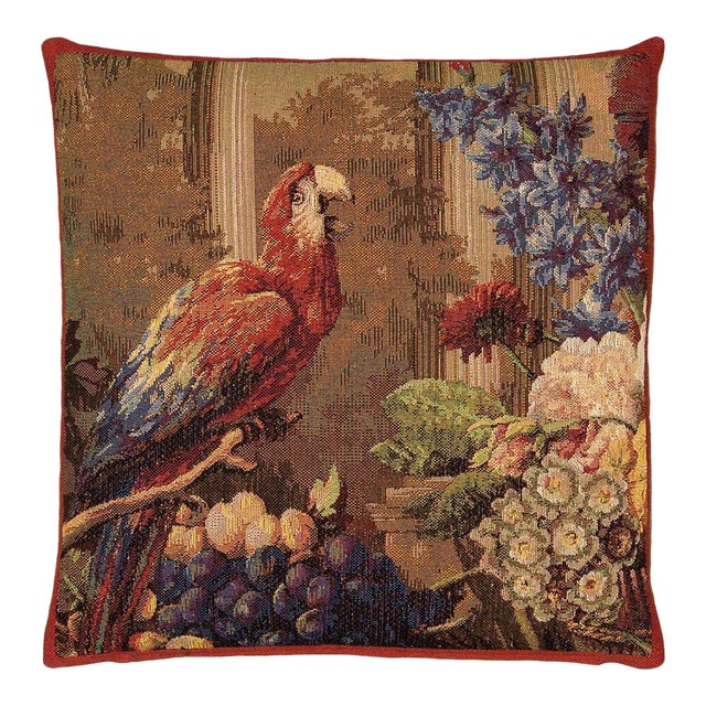 Exotic Parrot Tapestry Cushion With Feather Filler - 46x46cm (18"x18") For Sale