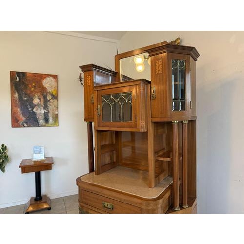Wood Art Nouveau Columned Cabinet, 1890s For Sale - Image 7 of 14