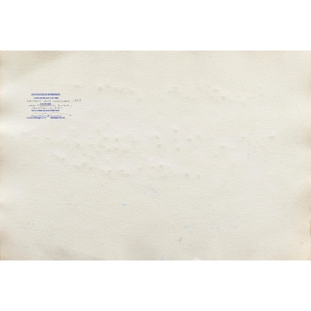 Green 'Abstracted Lake Landscape' by Carl Frederick Riter, 1967; Wisconsin Artist For Sale - Image 8 of 9