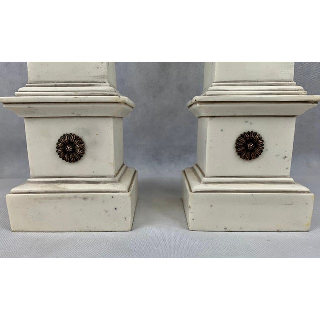 Grand Tour Faux Ivory Neo-Classical Obelisks - a Pair For Sale In West Palm - Image 6 of 9