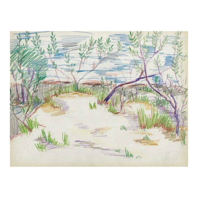 1950s Grace Spongberg Tremont Illinois Landscape For Sale