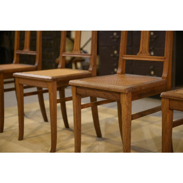 Art Nouveau Oak Chairs, 1910s, Set of 4 For Sale - Image 4 of 10