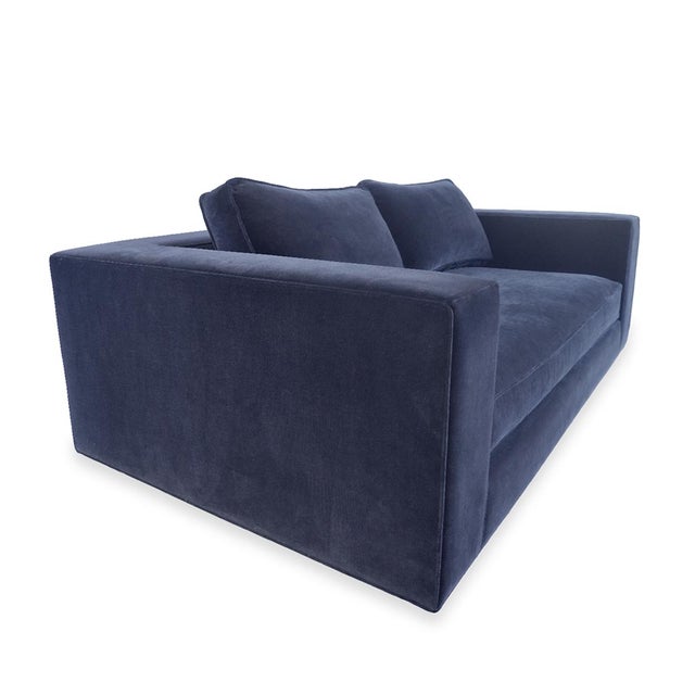 Mid-Century Modern Restoration Hardware Maddox Loveseat Sofa For Sale - Image 3 of 9