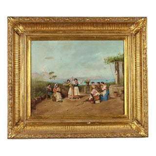 Neapolitan School, The Neapolitan Tarantella, 19th Century, Oil on Canvas, Framed For Sale