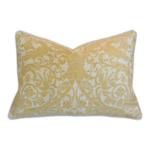 Italian Designer Mariano Fortuny Uccelli Feather/Down Pillow