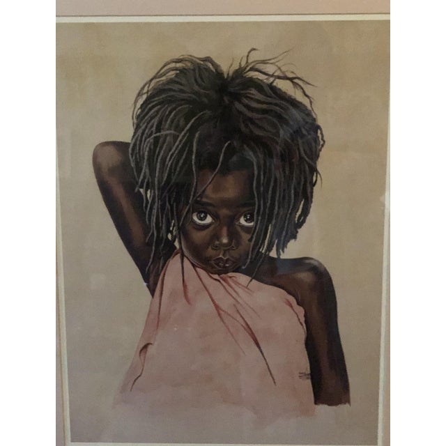 Contemporary 1988 Tom Kenealy Signed Figurative Portrait Print in Custom Frame - 26" X 31" For Sale - Image 3 of 5