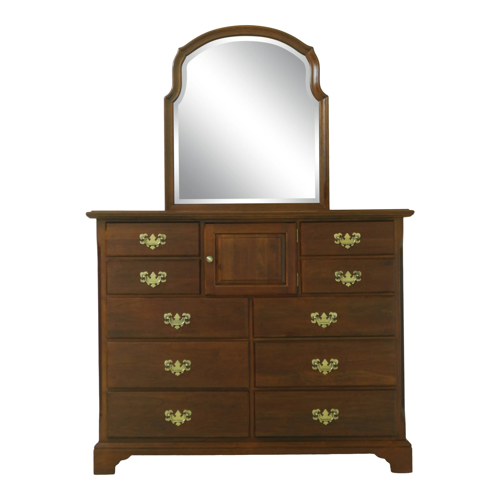 Cresent Solid Cherry Gentleman's Chest & Mirror | Chairish