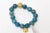 Gemstone Set of 3 Jeweler Custom Made Beaded Blue Sapphire Agate Gold Ball Bracelets For Sale - Image 7 of 10
