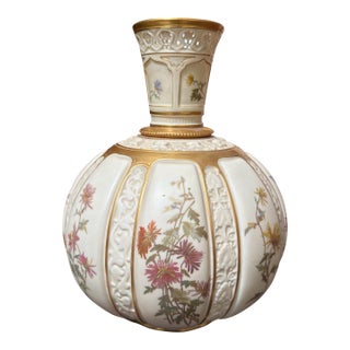 Large Antique Royal Worcester English Porcelain Vase For Sale