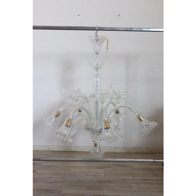 Transparent Murano Glass Chandelier, 1980s For Sale - Image 14 of 18