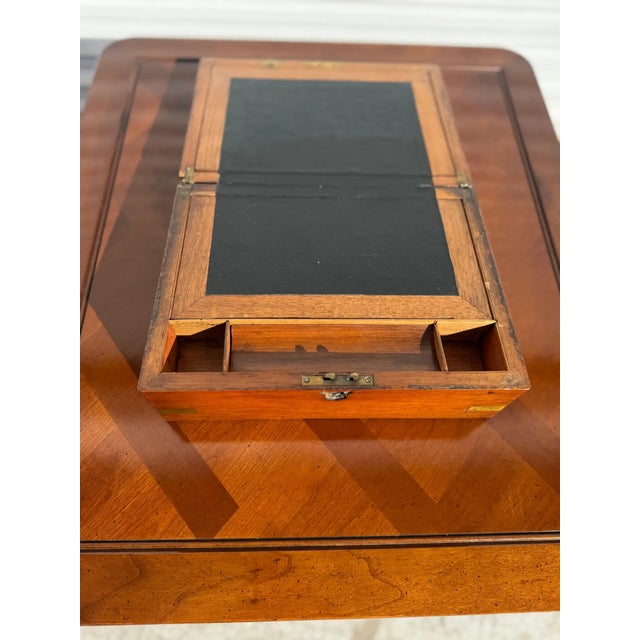 Antique Burl Walnut Brass Writing Box For Sale In Houston - Image 6 of 8