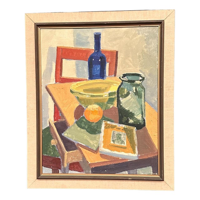 Eli Rasmussen, Opstilling, 1953, Oil Painting on Canvas, Framed For Sale