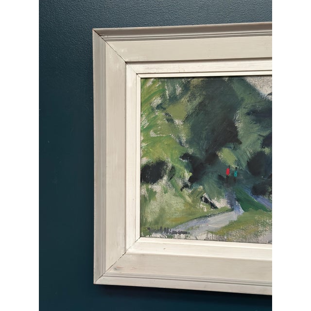 Mid-Century Modern Karl Niemann, Figures on Winding Path, 1950s, Oil Painting on Canvas, Framed For Sale - Image 3 of 18
