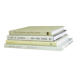 Decorative Books - Everglades Coffee Table Stack - 4 Green Books For Sale