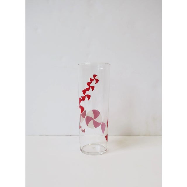 Transparent Beach Ball Red & White Highball Cocktail Glasses, Early 20th Century - Set of 6 For Sale - Image 8 of 13