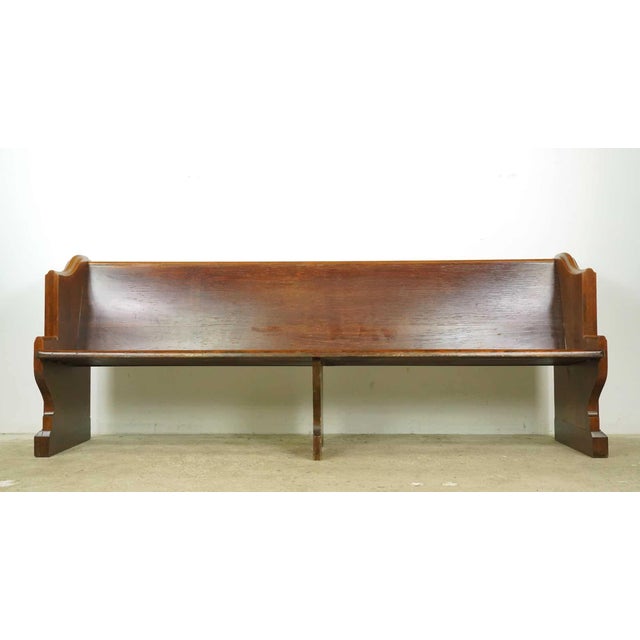 Traditional Reclaimed 7.5 Ft. Oak Church Pew Bench For Sale - Image 3 of 8