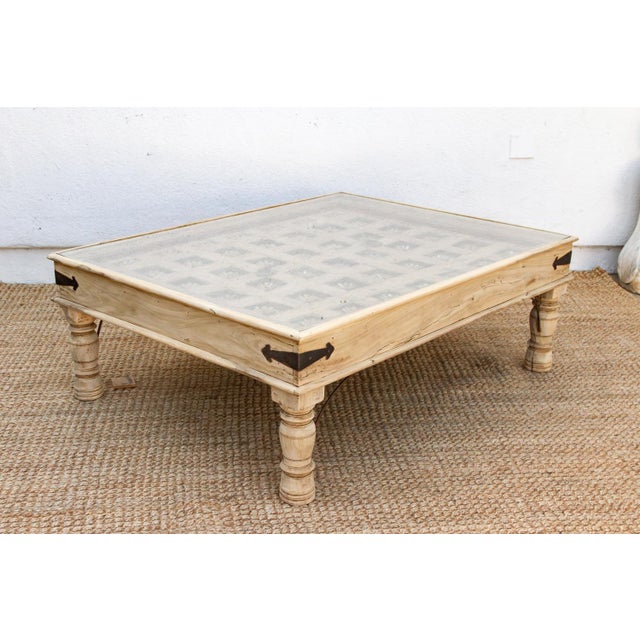 Antique Carved Lotus Ceiling Panel Coffee Table For Sale - Image 10 of 18