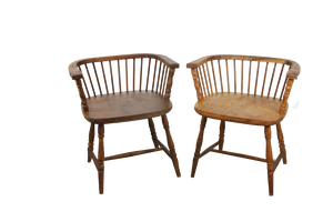 Set of Antique Windsor Chairs with Low Back