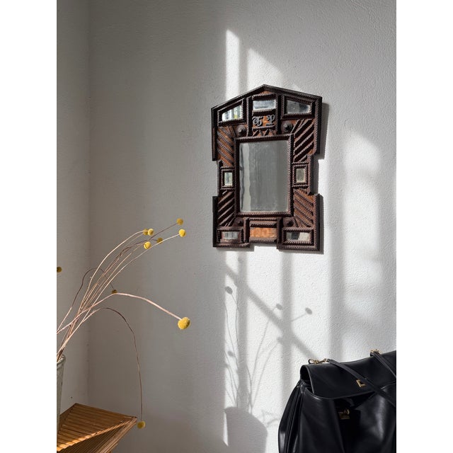 Antique Tramp Art Mirror, 1890s For Sale - Image 10 of 18