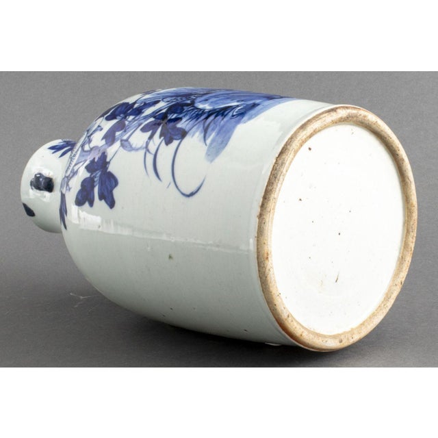 Early 20th Century Chinese Export Blue & White Porcelain Vase For Sale - Image 5 of 5