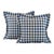 Designer Vicki Payne Free Spirit Blue & White Check Dogstooth Houndstooth Pillow Covers- 14" Pair For Sale