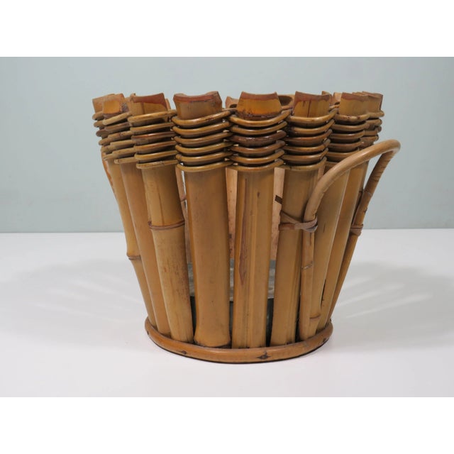 French Bamboo Cache Pot, 1950s For Sale - Image 8 of 9
