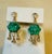 12Ct Carved Emerald & 5 Ct Rose Diamond Dangling Post Earrings 22 Kt Yellow Gold For Sale - Image 10 of 18