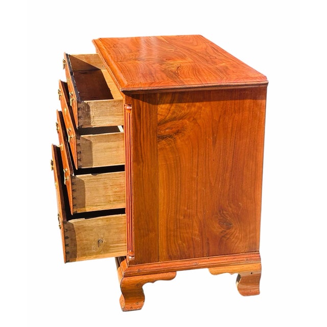 Brown Antique Chippendale Delaware Valley Figured Walnut Gentlemen's Chest of Drawers For Sale - Image 8 of 12