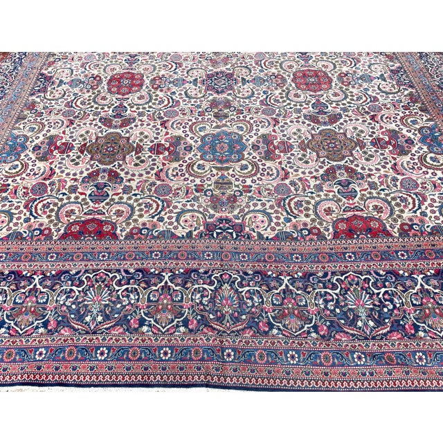Antique Persian Dabir Kashan Carpet, 10'2" × 13'8" For Sale - Image 9 of 11