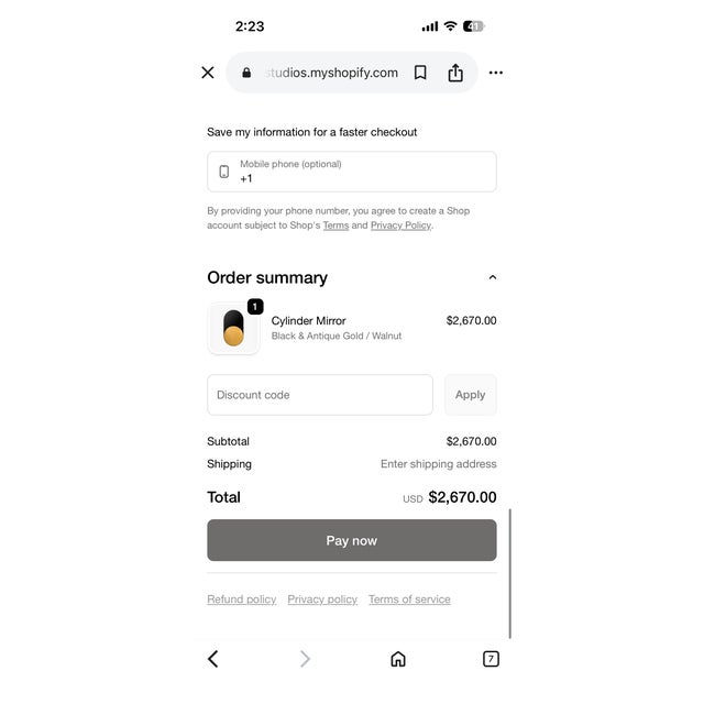 2020s Bower Studios Black and Gold Capsule Wall Mirror For Sale - Image 5 of 8