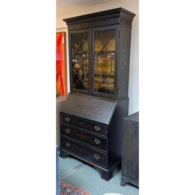 Ethan Allen Ethan Allen Newport Liliana Chinoiserie Secretary Desk For Sale - Image 4 of 14