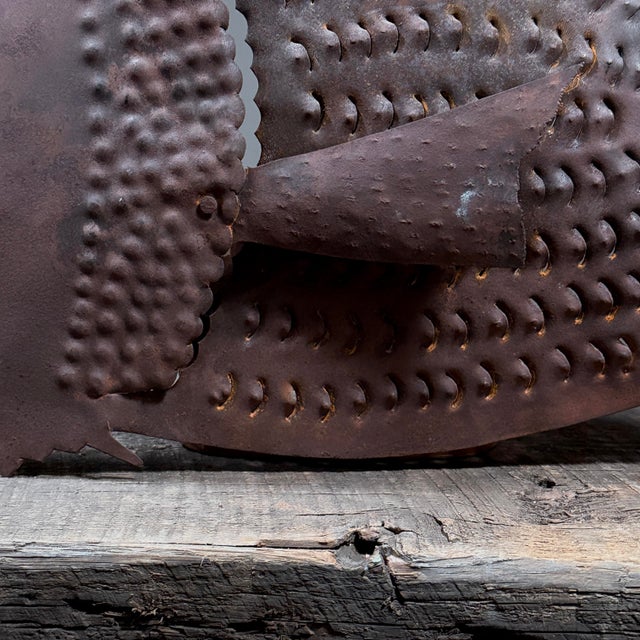 American Large Vintage Outsider Art Cut Metal Fish Sculpture For Sale - Image 3 of 10