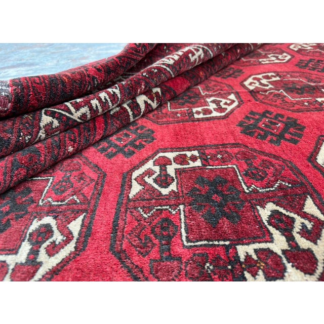 1950s Vintage Afghan Ersari Tribal Rug - 6'6x8'8 For Sale - Image 5 of 9