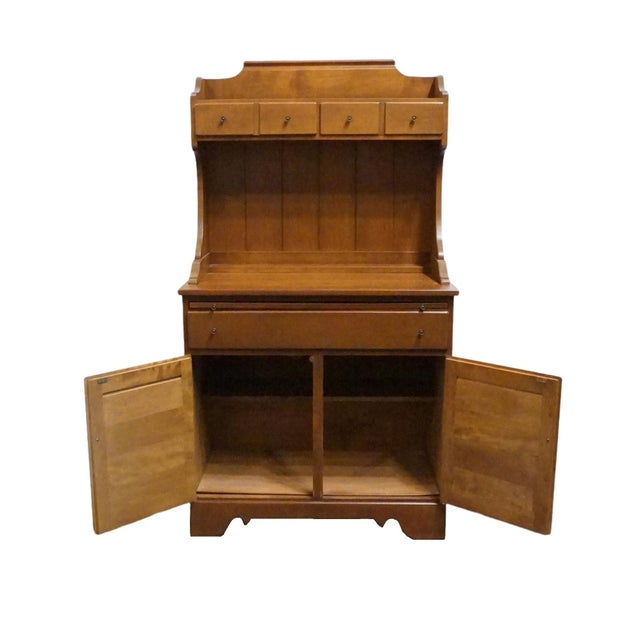 Ethan Allen Heirloom Nutmeg Maple 34" Shutter Door Server W. Open Hutch For Sale In Kansas City - Image 6 of 14
