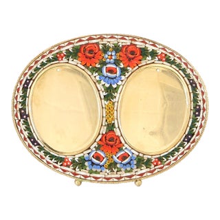 Vintage Italian Double Micromosaic Picture Frame For Sale