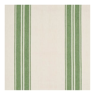Schumacher x Mark D. Sikes Brentwood Stripe Fabric in Leaf Green For Sale