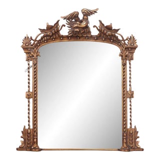 Federal Style Carved Giltwood Wall / Console / Pier Mirror, Over Mantle ,1900s For Sale