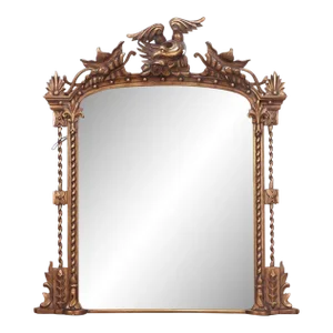 Federal Style Carved Giltwood Wall / Console / Pier Mirror, Over Mantle ,1900s